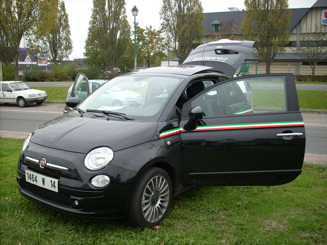 Fiat 500 sport noir TOE baguettes stickers