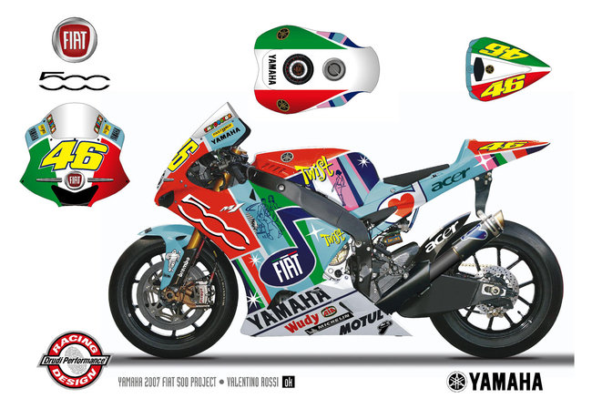 Moto GP de l'quipe Fiat-Yamaha